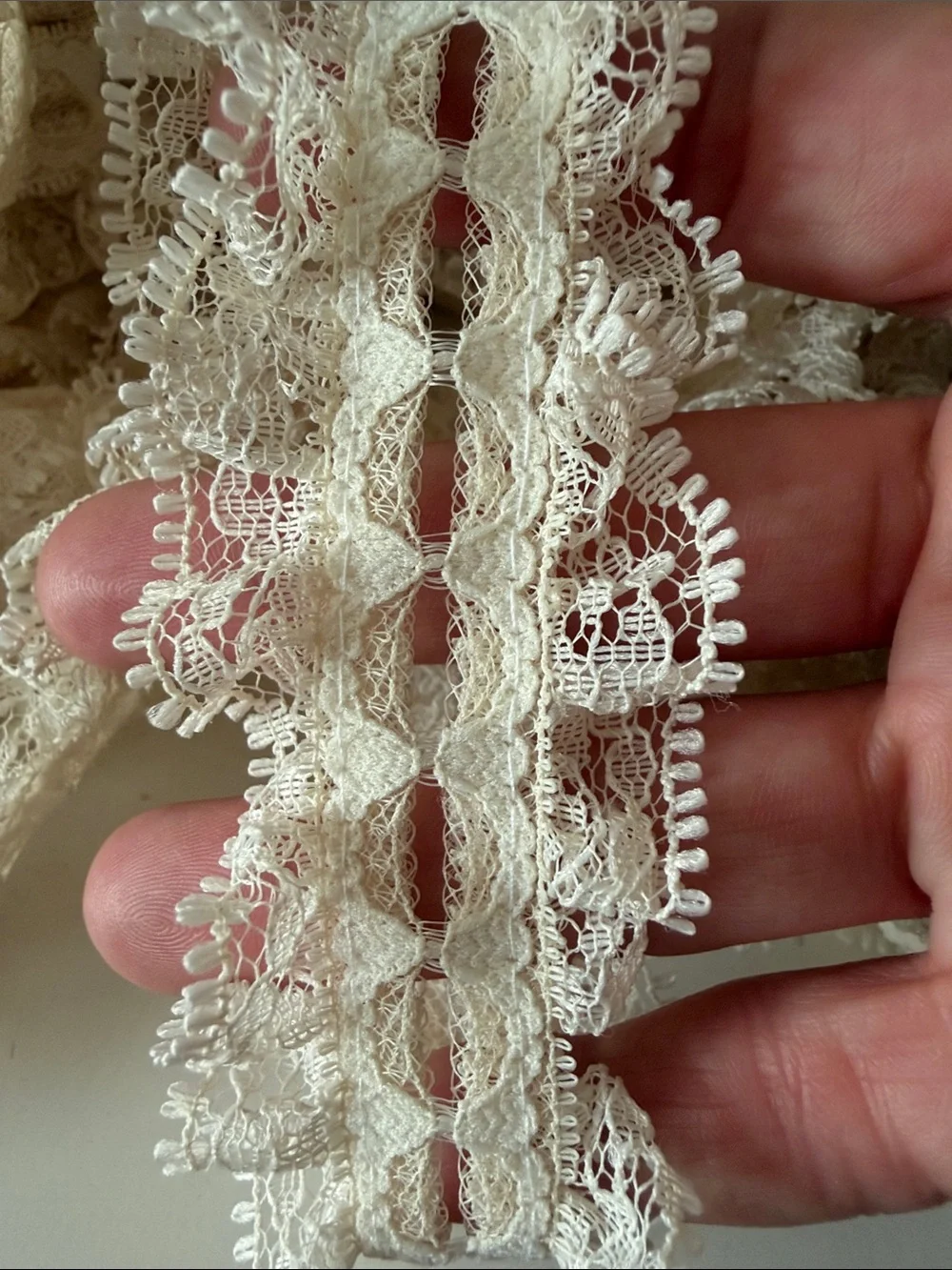 Vintage Cream Ruffled Lace Trim Bulk Lot